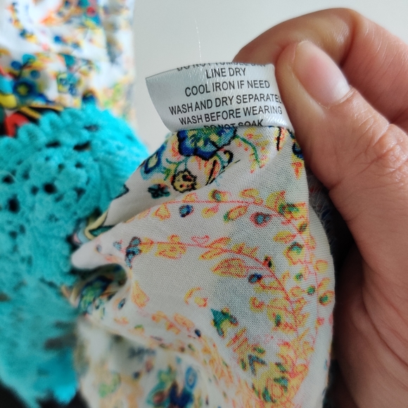 MISSY 2|| Oriental print top/blouse with lace hemline Size 8 - Picture 3 of 11